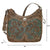 American West Annies Secret Collection 10in Charcoal/Turq Leather Handbag Bag