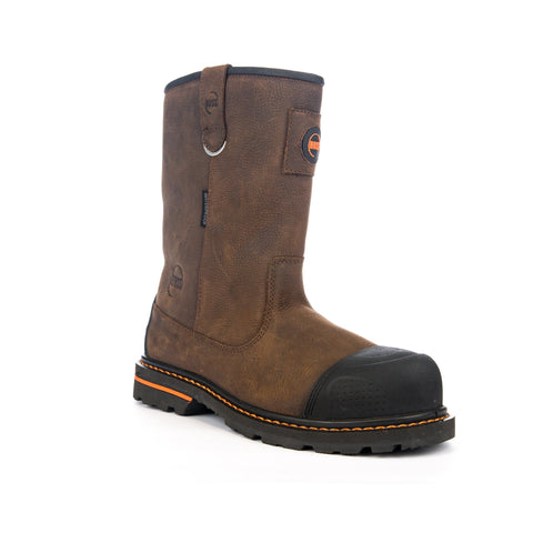 Hoss Boots Mens Brown Leather Cartwright II Wellington PR Work Boots 10 4E