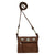 American West Womens Trail Rider 8in Medium Brown Leather Crossbody Bag