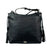 American West Womens Waxed Zip Top Black Leather Handbag Bag