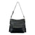 American West Womens Waxed Zip Top Black Leather Handbag Bag