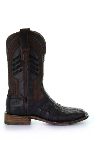 Corral Mens Cowboy Boots Caiman Oiled Brown 8 EE