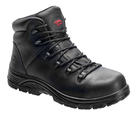 Avenger Mens Black Leather Comp Toe 6in PR EH Work Boots 17 W