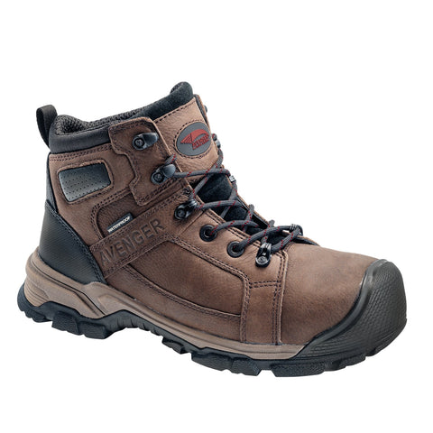 Avenger Mens Ripsaw Mid Brown Leather Work Boots