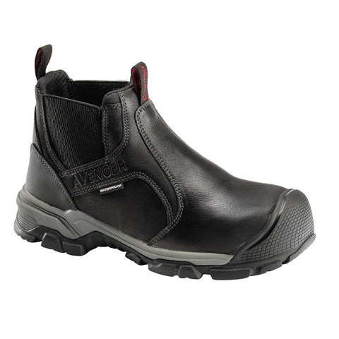 Avenger Mens Ripsaw Romeo Black Leather Work Boots