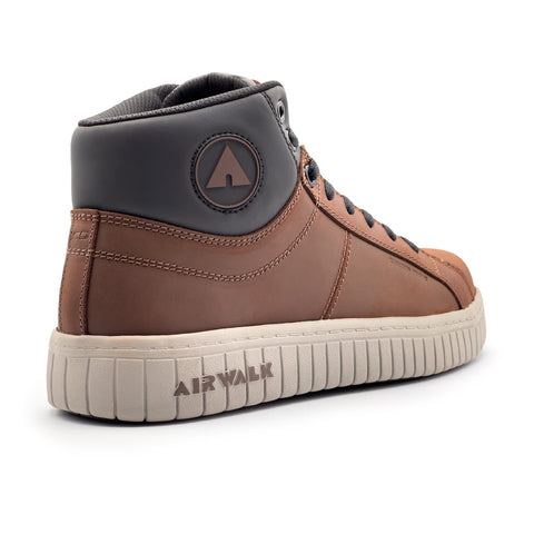 AirWalk Mens Deuce Mid Brown/Tan Leather CT SD10 Work Boots 9 M