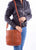 Scully Womens Cotton Lined Cognac Leather Crossbody Bag