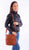 Scully Womens Cotton Lined Cognac Leather Crossbody Bag