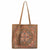 Scully Womens Artisan Print Carryall Brown Leather 13x13x4.5in Tote Bag