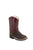 Old West Burgundy/Brown Toddler Boys Leather Cowboy Boots 4D