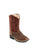 Old West Brown/Burnt Red Infant Boys Leather Cowboy Boots 5D