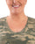 Berne Womens Performance V-Neck Forest Camo Cotton Blend S/S T-Shirt
