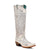 Corral Womens Tall Crystal Overlay Snip White Cowhide 16in Cowboy Boots