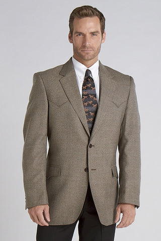 Circle S Mens Plano Donegal Sport Coat Donegal Brown Wool Blend Blazer 42R