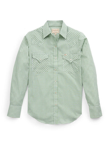 Ely and Walker Womens Granddaddy Gingham Snap Sage Brush Poly/Cotton L/S Shirt