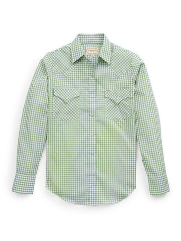 Ely and Walker Womens Granddaddy Gingham Snap Sage Brush Poly/Cotton L/S Shirt