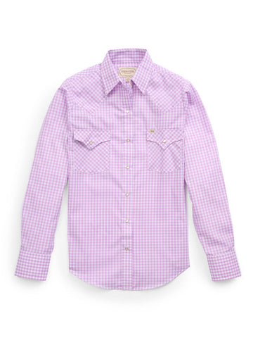 Ely and Walker Womens Granddaddy Gingham Snap Bull Thistle Poly/Cotton L/S Shirt