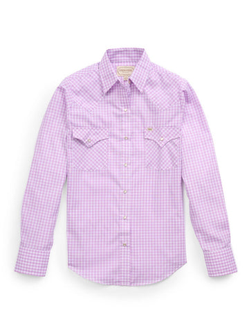 Ely and Walker Womens Granddaddy Gingham Snap Bull Thistle Poly/Cotton L/S Shirt