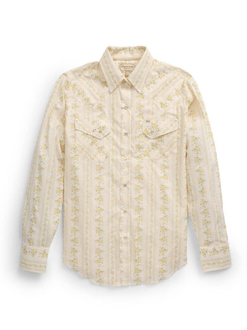 Ely and Walker Womens Granddaddy Yellow Rose Ecru 100% Cotton L/S Shirt