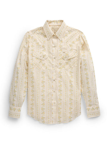 Ely and Walker Womens Granddaddy Yellow Rose Ecru 100% Cotton L/S Shirt