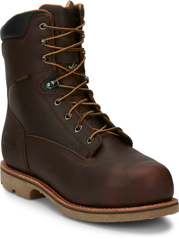 Chippewa Mens Serious Plus 8in WP Met Guard CT PR Briar Oiled Leather Work Boots