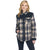 Cripple Creek Womens Plaid Blanket Two-Toned Liberty Blue 100% Polyester Jacket