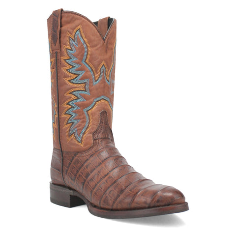 Dingo Mens Trail Boss Brown Leather Cowboy Boots 10 EW