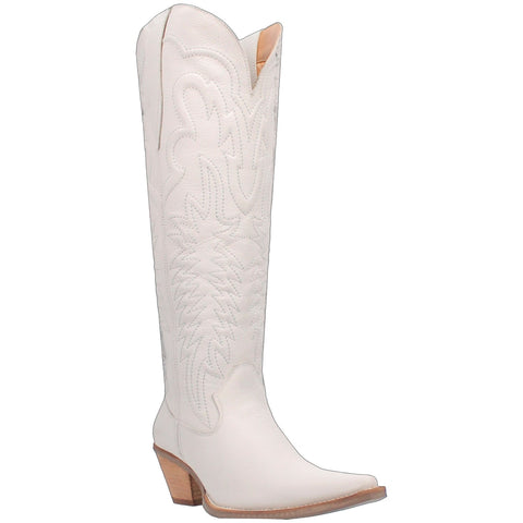 Dingo Womens Raisin Kane White Leather Cowboy Boots 7 M