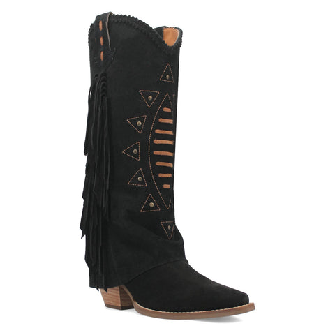 Dingo Womens Spirit Trail Black Suede Cowboy Boots 8.5 M