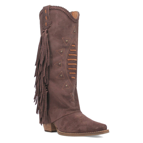 Dingo Womens Spirit Trail Brown Suede Cowboy Boots 6 M