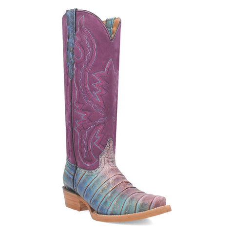 Dingo Womens Caterina Purple/Blue Leather Cowboy Boots 6 M