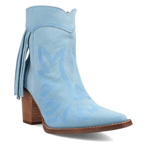 Dingo Womens Wild Sage Blue Suede 7in Ankle Boots