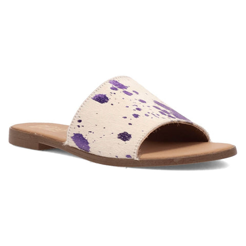 Dingo Womens Moo Moo Fuchsia Hair-on-Hide Sandals Shoes