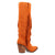 Dingo Womens Twister Orange Suede 16in Fringe Cowboy Boots
