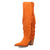 Dingo Womens Twister Orange Suede 16in Fringe Cowboy Boots