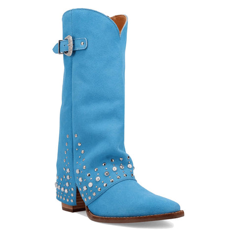 Dingo Womens Howdy Honey Blue Suede 11in Cowboy Boots