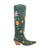 Dingo Womens Flower Power Green Suede Cowboy Boots 7.5 M