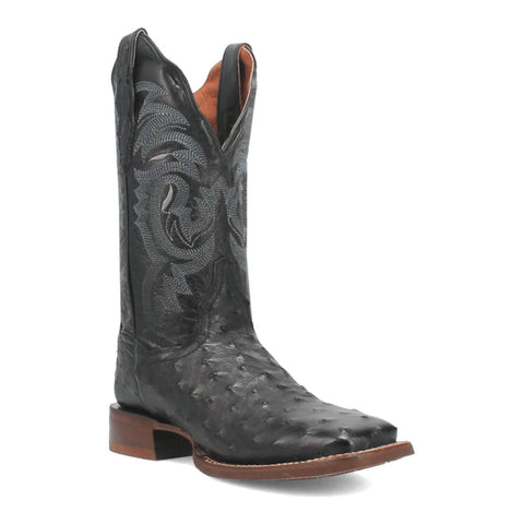 Dan Post Womens Kylo Black Full Quill Ostrich Cowboy Boots