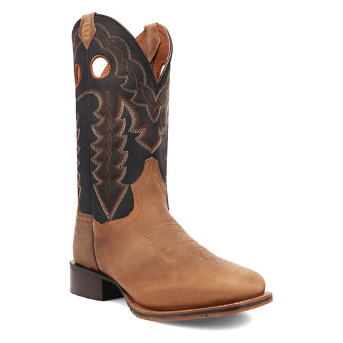 Dan Post Mens Lance Tan/Black Leather 12in Cowboy Boots
