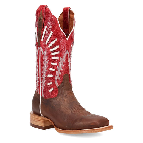Dan Post Womens Lacey Brown/Red Leather Cowboy Boots 10 M