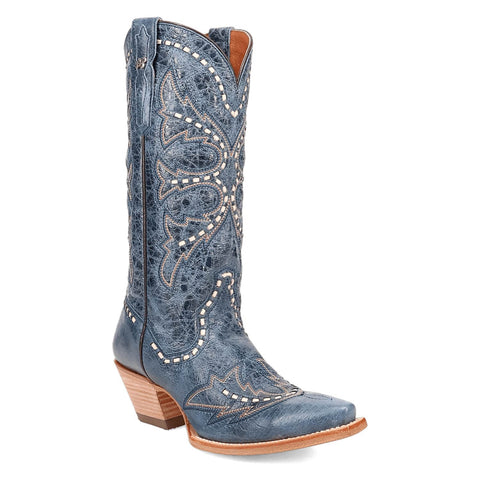 Dan Post Womens Mesa Blue Leather Cowboy Boots 8 M