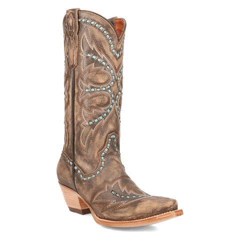 Dan Post Womens Mesa Honey Leather Cowboy Boots 9.5 M