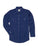 Ely and Walker Mens Striped Snap Navy Poly/Cotton L/S Shirt