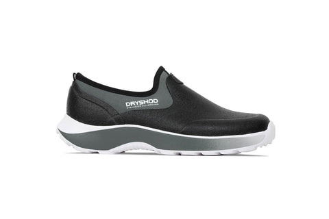 Dryshod Mens Evalusion All-Around Black/White Rubber Slip-On Shoes 7.5