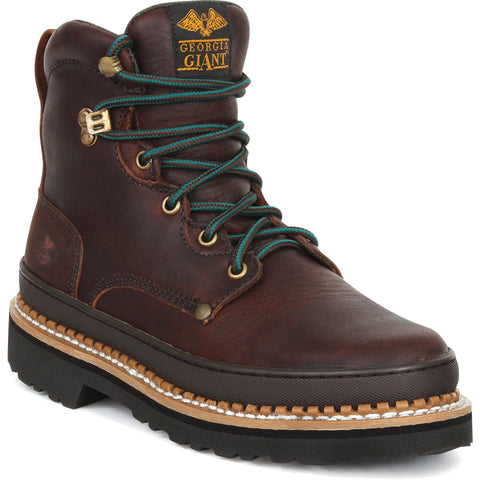 Georgia Giant Mens Brown Leather Lace Up Bumber Guard Work Boots 7.5 M