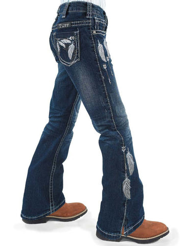 Cowgirl Tuff Kids Girls Fly Medium Wash Cotton Blend Jeans
