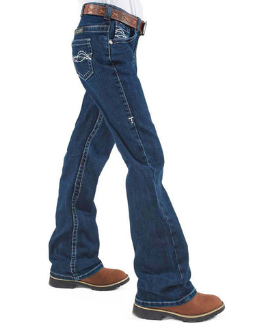 Cowgirl Tuff Kids Girls Freedom Medium Wash Cotton Blend Jeans