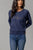 Kimes Ranch Womens Gracie Cropped Crewneck Blue Cotton Blend Sweatshirt