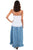 Scully Womens Light Blue 100% Cotton Hi/Lo Skirt