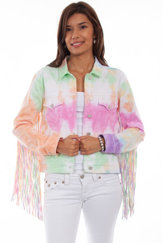 Scully Womens Sherbet Cotton Blend Tie Dye Jacket